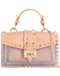 Where's That From - 'Eutony' Small Bag With Pointed Studs And Transparent Detail - Lyst