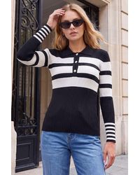 Roman - Stripe Rib Knit Jumper - Lyst