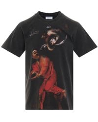 Off-White c/o Virgil Abloh - St Matthew Slim Black T-shirt - Lyst