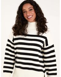 Blue Vanilla - High Neck Striped Jumper - Lyst