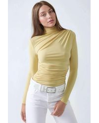 Hiccup - High Collar Drape Detail Blouse - Lyst