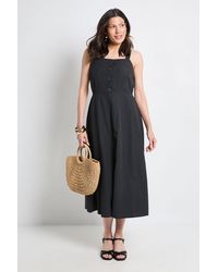 PRINCIPLES - Square Neck Button Midi Dress - Lyst