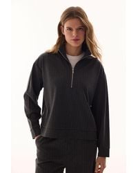 Penti - Oversized Striped Half-Zip Sweatshirt - Lyst