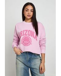 Boohoo - Washed Arizona Printed Sweatshirt - Lyst