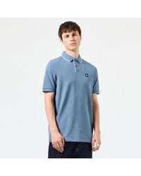 Weekend Offender - Poloshirt Astola Piping Detail In Blauw-wit - Lyst