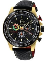 Gv2 - 9922 Scuderia Swiss Quartz Multifunction Chrono Leather Watch - Lyst