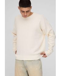 BoohooMAN - Oversized Boxy Brushed Knitted Sweater - Lyst