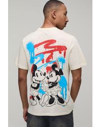 BoohooMAN - Regular Mickey And Minnie License Print T-Shirt - Lyst