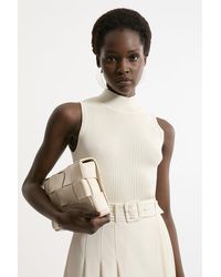Karen Millen - Viscose Blend Rib Knit Vest - Lyst