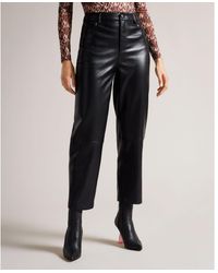 Ted Baker - Plaider Straight Leg Faux Leather Trouser - Lyst