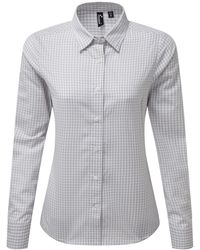 PREMIER - Ladies Maxton Gingham Long-Sleeved Shirt - Lyst