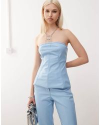 Amy Lynn - Johanna Faux Leather Bandeau Top Co-Ord - Lyst