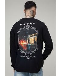 BoohooMAN - Tall Oversized Car Photographic Print Long Sleeve T-Shirt Cotton - Lyst
