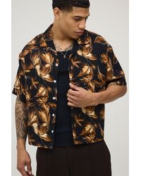BoohooMAN - Oversized Boxy Abstract Bermuda Shirt - Lyst