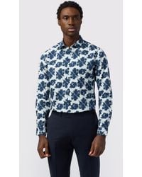 Ted Baker - Slim Fit Dark Botanical Single Cuff Shirt - Lyst