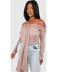 Boohoo - Plus Long Sleeve Keyhole Bodysuit - Lyst