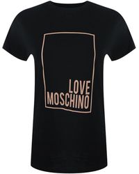 Moschino - Love Box Logo T-Shirt Cotton - Lyst