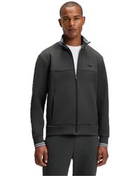 BOSS - Mock Neck Bomber Collar Long Sleeve Sweatshirt - Lyst
