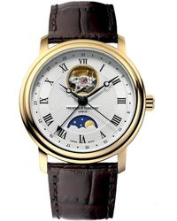 Frederique Constant - Frédérique Heart Beat Moonphase Watch Fc-335Mc4P5 Leather (Archived) - Lyst