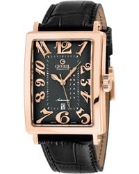 Gevril - Avenue Of America's Iprg Case, /Rg Dial, Genuine Italian Handmade Leather Strap - Lyst