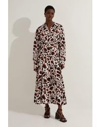 Karen Millen - Tall Premium Viscose Linen Woven Shirt Dress With Buckle Belt - Lyst