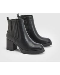 Faith - Lauren Faux Leather High Block Heel Ankle Boots - Lyst