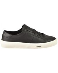 DIESEL - Lace-Up Leather Sneakers - Lyst