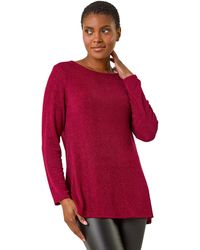 Roman - Sparkle Cowl Back Detail Stretch Top - Lyst