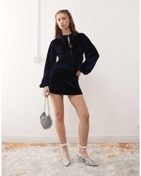 Reclaimed Vintage - Velvet Party Mini Skirt Co-Ord - Lyst