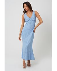 Brave Soul - Strappy V-Neck Floral Midi Dress - Lyst