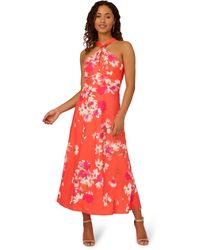 Adrianna Papell - Empire Halter Chiffon Dress - Lyst