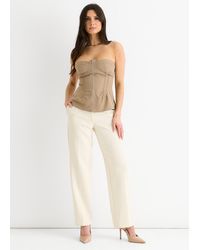 Gini London - Seam Detail Bandeau Top - Lyst