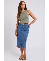 Urban Bliss - Aqua Yoke Seamed Skirt - Lyst