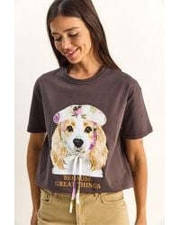 Bianco Lucci - Sequin Printed Crew Neck T-Shirt - Lyst