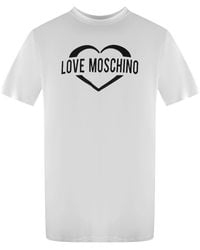 Moschino - Love Bold Heart Logo T-Shirt Cotton - Lyst