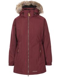 Trespass - Ladies Celebrity Insulated Longer Length Parka Jacket (Dark Cherry) - Lyst