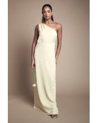 Oasis - One Shoulder Satin Jacquard Bridesmaid Maxi Dress - Lyst
