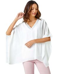 Roman - Sequin Embellished Trim Overlay Top - Lyst