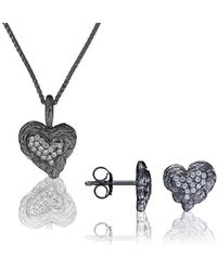 Orphelia - 'Hazel' 925 Sterling Set: Chain-Pendant + Earrings - Lyst