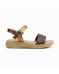 Heavenly Feet - Sara Platform Sandals Chocolate Bronze - Lyst