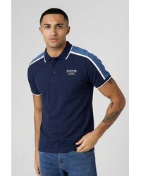 Firetrap - Dark Regular Fit Cotton Jersey Button Polo - Lyst
