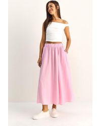 Bianco Lucci - High Waist A-Line Maxi Skirt With Pockets - Lyst