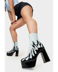 LAMODA - Ankle Boots High Voltage Round Toe Platform Heels With Zipper - Lyst
