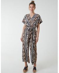 Blue Vanilla - Multi Stripe Animal Jumpsuit - Lyst