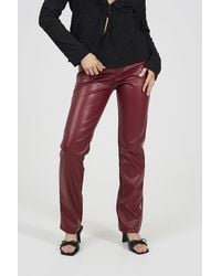 Brave Soul - Faux Leather High Waisted Straight Leg Trousers - Lyst