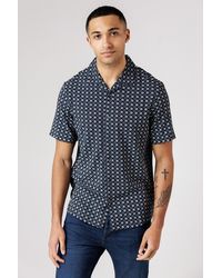 French Connection - Square Floral Print Short Sleeve Shirt - Lyst