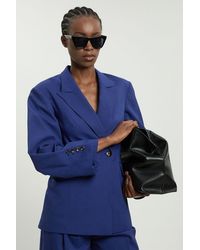 Karen Millen - Tailored Strong Shoulder Double Breasted Blazer - Lyst