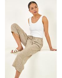Roman - Petite Stripe Cropped Wide Leg Trouser - Lyst