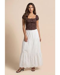Urban Bliss - Broderie Trim Maxi Skirt - Lyst