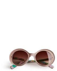 Ted Baker - Sixties 1960'S Round Frame Sunglasses, Pale - Lyst